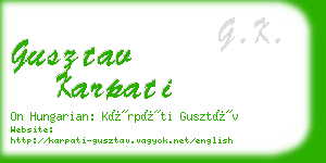 gusztav karpati business card